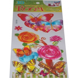 Decor 3D floricele  si fluturasi